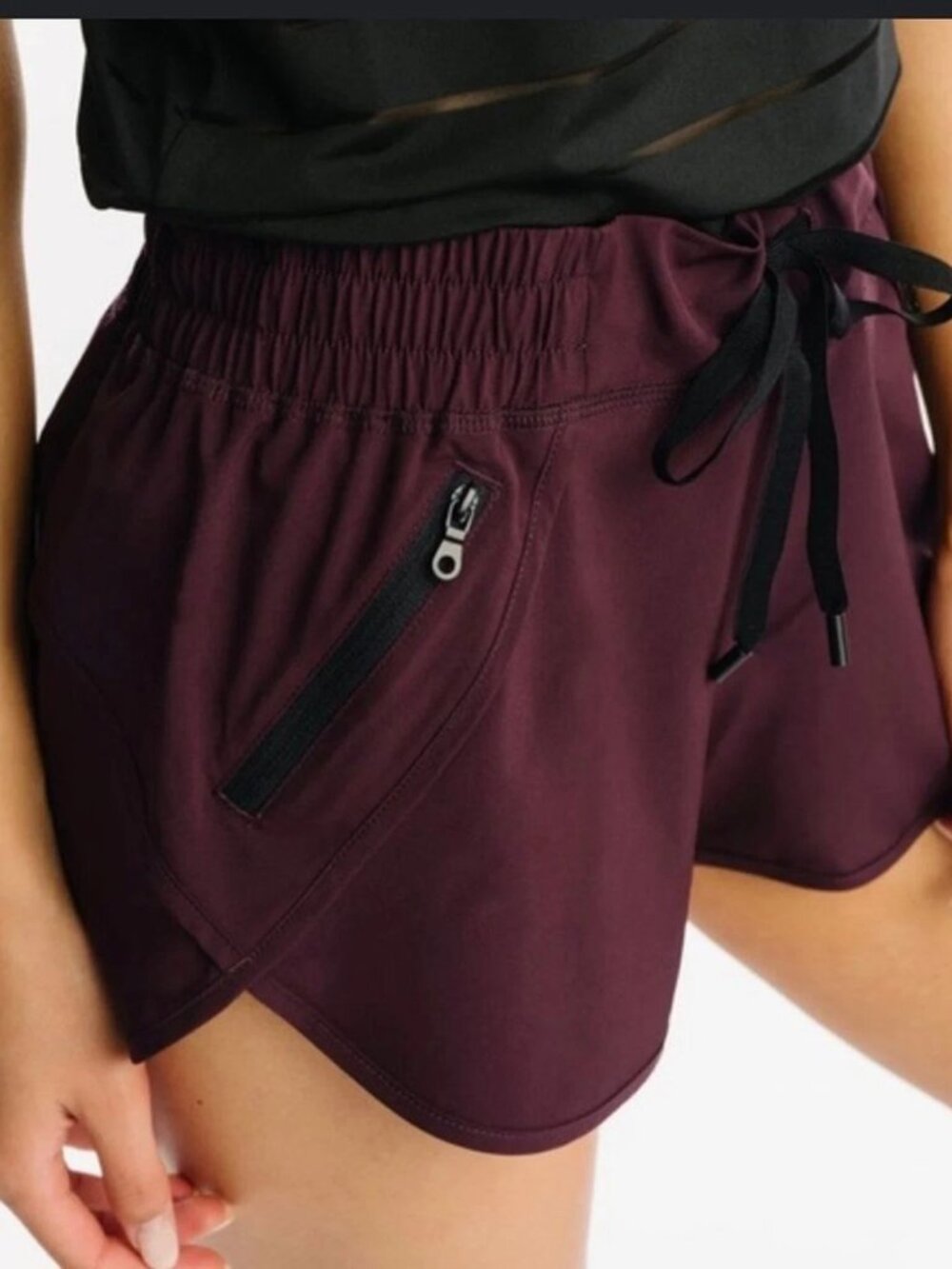 Zyia Plum Fierce Zipper Pocket Shorts